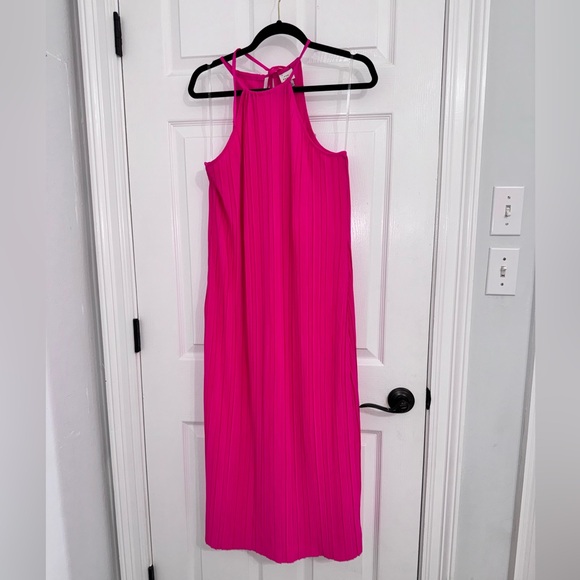 A New Day Bright Pink Halter Dress - Picture 1 of 4